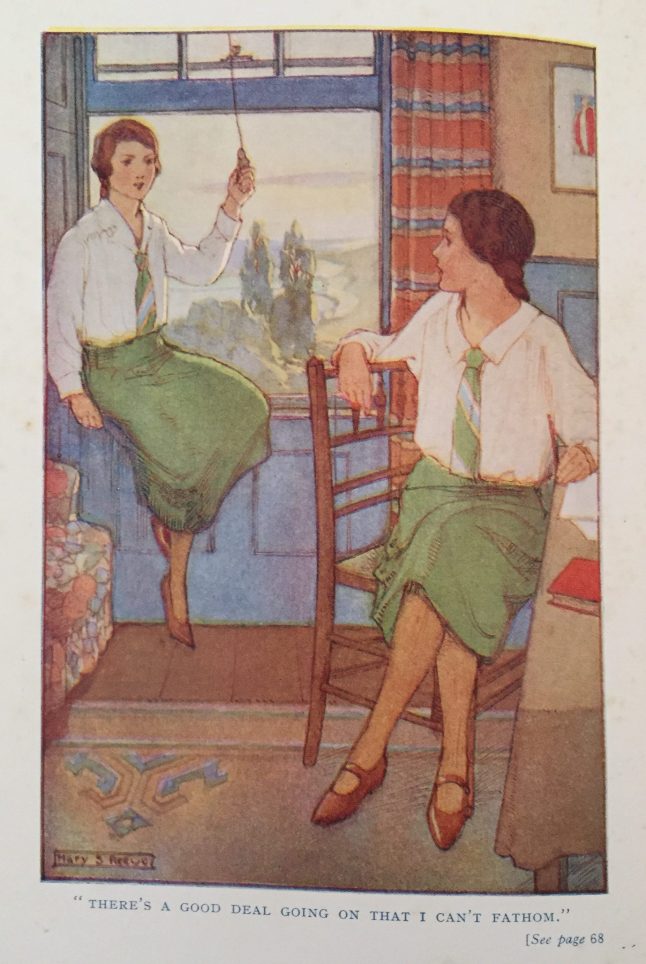 Colour illustration from the front of Dimsie, Head Girl