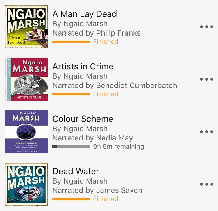 Audible screengrab showing Ngaio Marsh novels