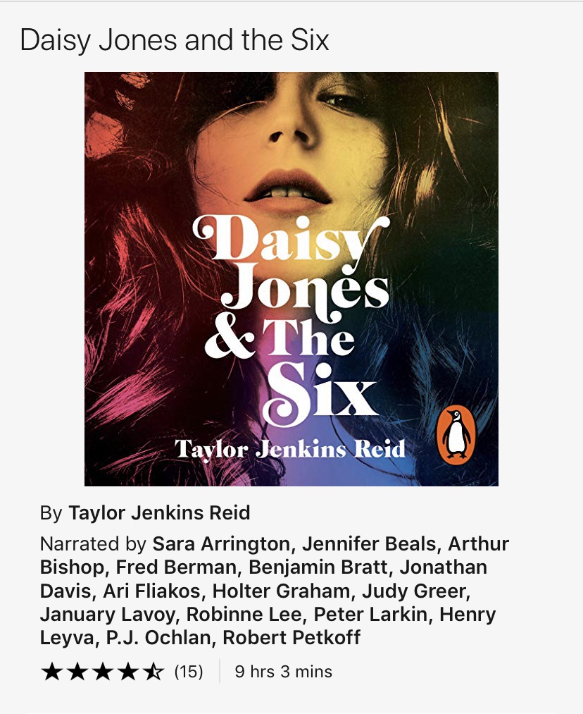 Audiobook page for Daisy Jones and the Six