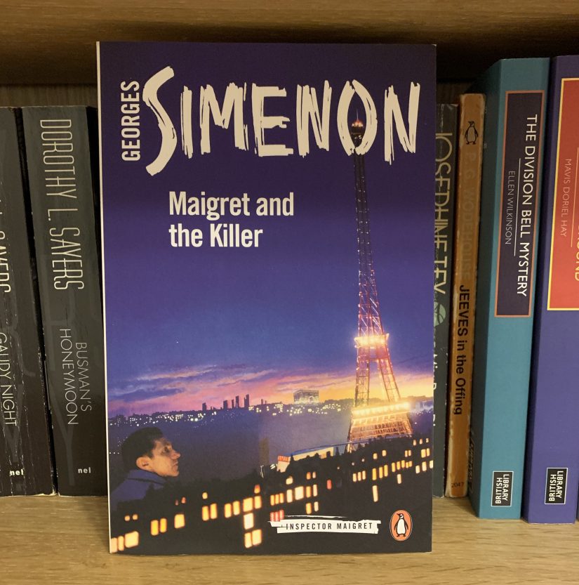 Copy of Maigret and the Killer on a bookshelf