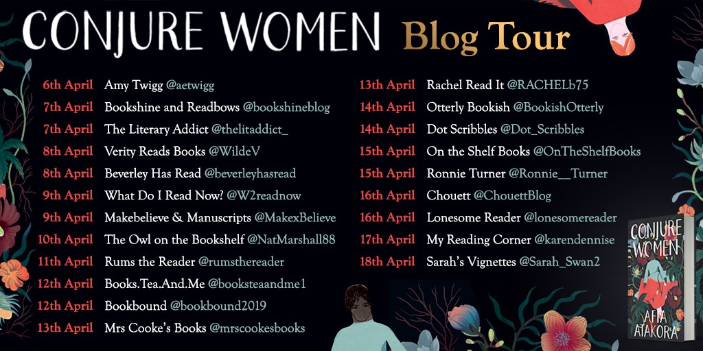 Blog tour poster for Conjure Women