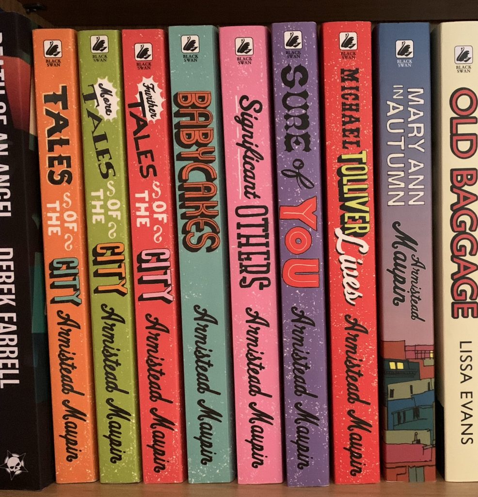 Tales of the City series on a bookshelf