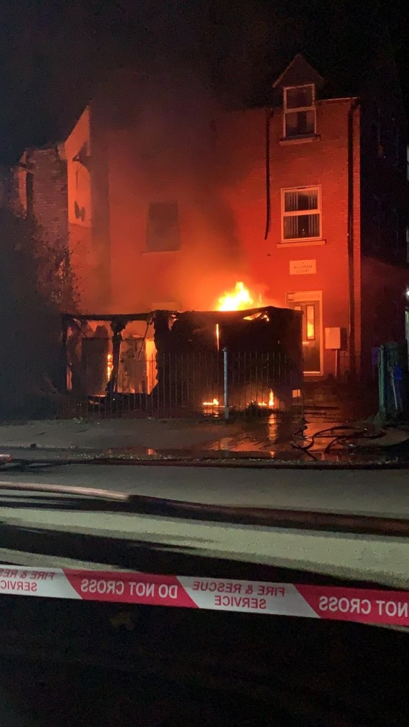 Fire at an electricity substation